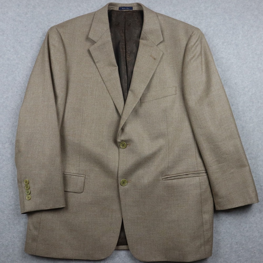 Turnbury Blazer Mens 42S Silk/Wool 2-Button Suit Jacket Coat Business Formal Tan